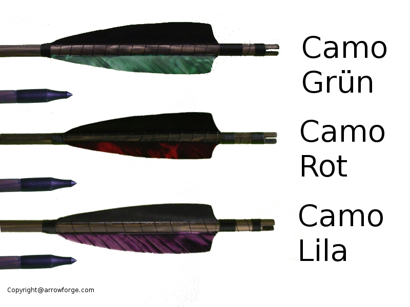 Arrowforge: Fertigpfeile mit Gateway Tre Camo Befiederung